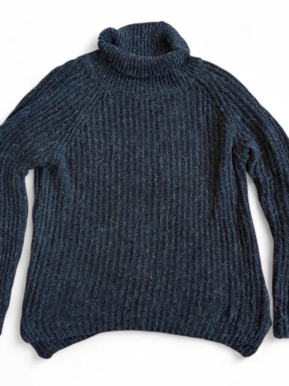 Anine Bing Midnight Blue Ribbed Turtleneck Sweater